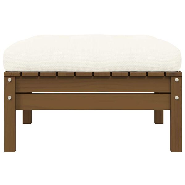 vidaXL Canapé 2 places de jardin et coussins crème bois de pin solide