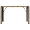 vidaXL Table de bar de jardin et dessus en bois acacia résine tressée