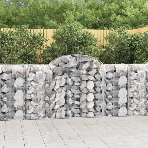 vidaXL Paniers à gabions arqués 14 pcs 200x50x100/120 cm fer galvanisé