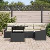 vidaXL Ensemble de canap&eacute; de jardin avec coussin 6 pcs Noir et Cr&egrave;me