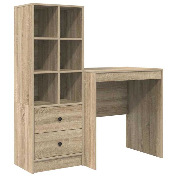 vidaXL Bureau avec tiroir 2 pcs Ch&ecirc;ne Sonoma