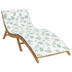 vidaXL Coussin de transat ensoleill&eacute; Blanc et vert 178 x 60 x 4 cm