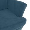 vidaXL Fauteuil &agrave; oreilles avec tabouret bleu velours