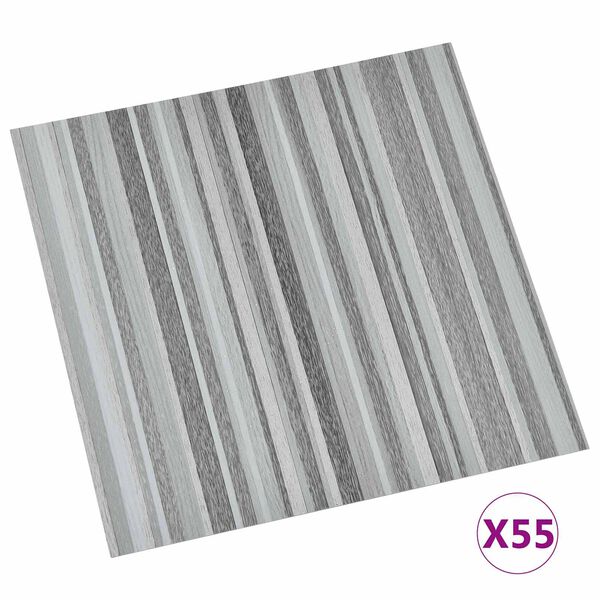 vidaXL Planches de sol 55 pcs Gris clair 5,11 m&sup2; PVC