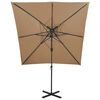 vidaXL Parasol de jardin en porte-à-faux à double toit 250x250cm taupe