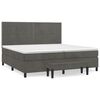 vidaXL Sommier &agrave; lattes de lit et matelas Gris fonc&eacute; 200x200cm Velours