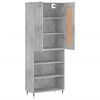 vidaXL Buffet haut Gris b&eacute;ton 69,5x34x180 cm Bois d'ing&eacute;nierie