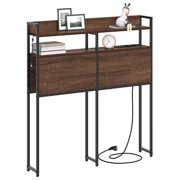 vidaXL T&ecirc;te de lit de rangement Ch&ecirc;ne marron 75 cm Bois d'ing&eacute;nierie