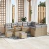 vidaXL Ensemble de canap&eacute; de jardin 12 pcs Beige Poly rotin