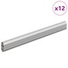 vidaXL Tige de placard 12 pcs Argent&eacute; 764 x 15 x 29 mm