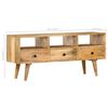 vidaXL Meuble TV 110x36x50 cm Bois massif de manguier