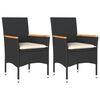 vidaXL Chaises de jardin avec coussins lot de 2 noir r&eacute;sine tress&eacute;e