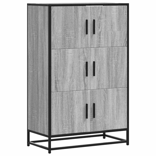 vidaXL Buffet haut sonoma gris 68x35x106,5 cm bois ing&eacute;nierie et m&eacute;tal