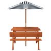 vidaXL Table de pique-nique pour 4 enfants avec parasol bois de sapin