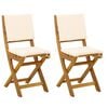 vidaXL Chaises de bistrot d'ext&eacute;rieur 2 pcs Cr&egrave;me blanc