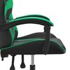 vidaXL Chaise de jeu pivotante Noir et vert Similicuir