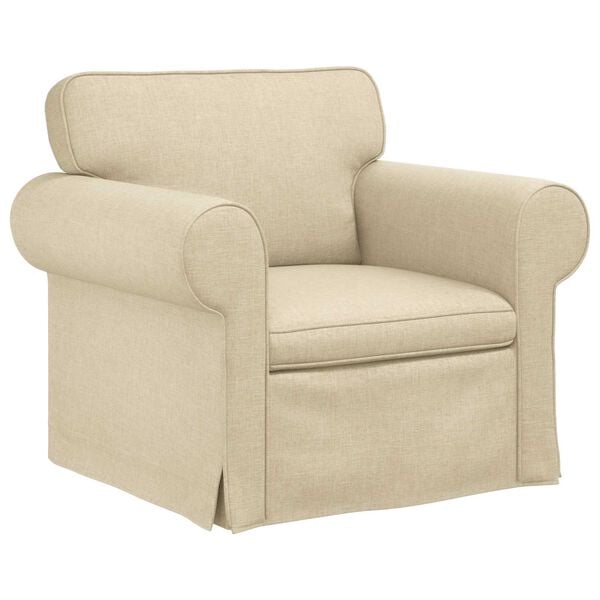 vidaXL Canap&eacute; 2 pcs Cr&egrave;me 215 x 82 x 80 cm tissu