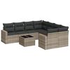 vidaXL Salon de jardin 9 pcs avec coussins gris clair r&eacute;sine tress&eacute;e