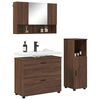 vidaXL Ensemble de mobilier de salle de bain 3 pcs Ch&ecirc;ne brun