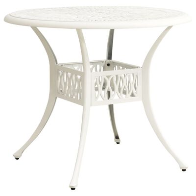 vidaXL Table de jardin Blanc 90x90x74 cm Aluminium coulé