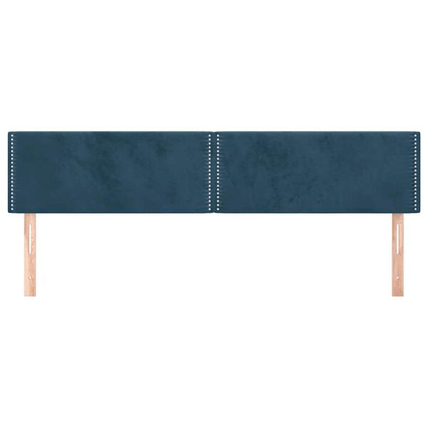 vidaXL T&ecirc;tes de lit Bleu fonc&eacute; 200 x 5 x 78/88 cm Velours