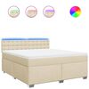 vidaXL Sommier &agrave; lattes de lit avec matelas Cr&egrave;me 180x200 cm Tissu