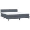 vidaXL Sommier &agrave; lattes de lit et matelas gris fonc&eacute; 180x210cm velours