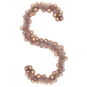 vidaXL Guirlande de Boules de No&euml;l LED Rose dor&eacute; 186 cm Polystyr&egrave;ne
