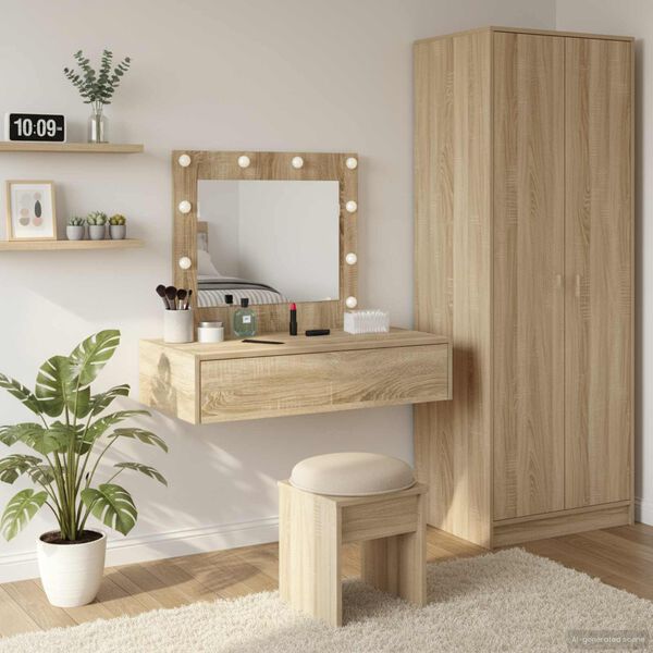 vidaXL Table de Toilette Marron 83 x 40 x 70 cm Bois d'ingénierie