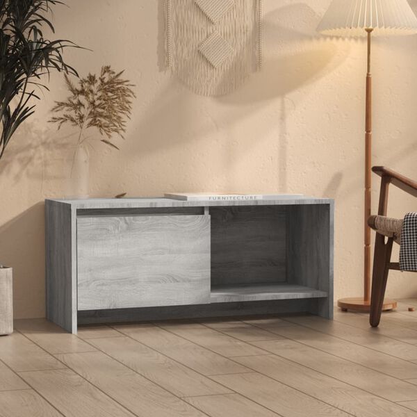 vidaXL Meuble TV sonoma gris 90x35x40 cm bois d'ingénierie