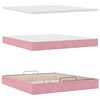 vidaXL Cadre de lit ottoman avec matelas rose 160x200 cm velours