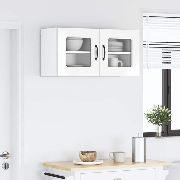vidaXL Armoire de cuisine Kalmar 2 pcs Blanc brillant 40 x 31 x 40 cm