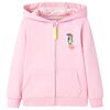 Sweatshirt &agrave; capuche avec fermeture &eacute;clair pour enfants rose vif 104
