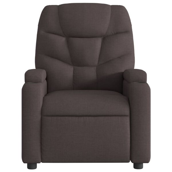 vidaXL Fauteuil de massage inclinable Marron fonc&eacute; Tissu