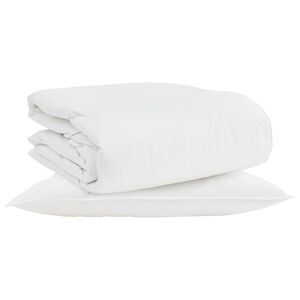 vidaXL Duvet 2-en-1 avec oreiller 2 pcs Blanc Plume de canard