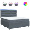 vidaXL Sommier &agrave; lattes de lit et matelas Gris fonc&eacute; 180x200cm Velours