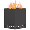 vidaXL Foyer sans fum&eacute;e Noir 58 x 58 x 51 cm Acier
