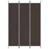 vidaXL Cloison de séparation 3 panneaux Marron 150x220 cm Tissu