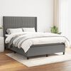 vidaXL Sommier &agrave; lattes de lit avec matelas Gris fonc&eacute; 140x200cm Tissu