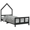 vidaXL Cadre de lit pour enfants noir 90x200 cm bois de pin massif
