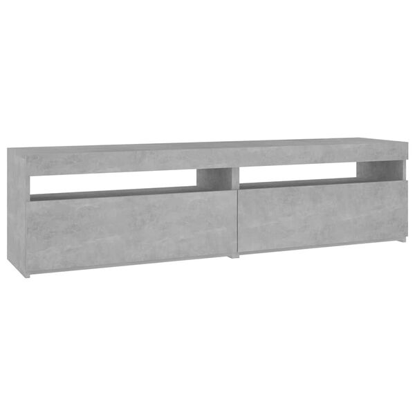 vidaXL Meubles TV 2 pcs avec lumi&egrave;res LED Gris b&eacute;ton 75x35x40 cm
