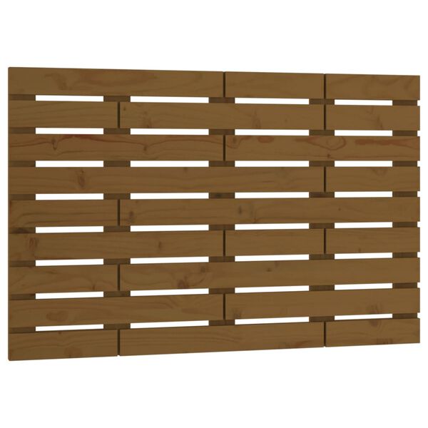 vidaXL T&ecirc;te de lit murale Marron miel 96x3x63 cm Bois massif de pin