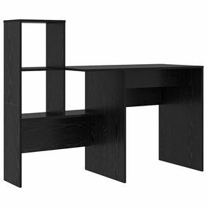 vidaXL Bureau Ch&ecirc;ne noir Bois d'ing&eacute;nierie 131,5 x 50 x 106,5 cm