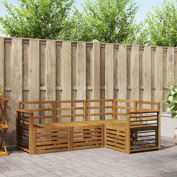vidaXL Ensembles de canap&eacute;s 4 pcs Naturel Bois d'Acacia Massif
