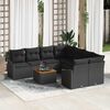 vidaXL Ensemble de canapé de jardin 9 pcs Noir