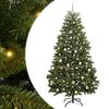 vidaXL Sapin de No&euml;l artificiel avec 300 LED Vert 210 cm PVC et m&eacute;tal
