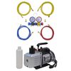 vidaXL Pompe &agrave; vide 100 L/min avec manom&egrave;tre &agrave; 4 voies en kit d'outils