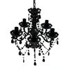 vidaXL Lustre avec 5 ampoules Crystal noir