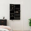 vidaXL Armoire &agrave; bijoux avec miroir et &eacute;clairage LED mural noir