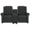 vidaXL Fauteuil inclinable et porte-gobelets 2 places noir similicuir